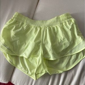LuluLemon neon yellow Hotty Hot shorts - Size 10
